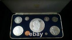 1975 Republic of Panama Proof Set Franklin Mint 9 Coin 5.6 ounces Silver