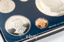 1975 Republic of Panama Sterling Silver Proof Set Franklin Mint