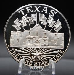 1975 TEXAS The Alamo Lone Star Cattle Oil Franklin Mint 925 Silver round C4830