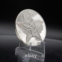 1975 TEXAS The Alamo Lone Star Cattle Oil Franklin Mint 925 Silver round C4830