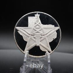 1975 TEXAS The Alamo Lone Star Cattle Oil Franklin Mint 925 Silver round C4830