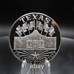 1975 TEXAS The Alamo Lone Star Cattle Oil Franklin Mint 925 Silver round C4830