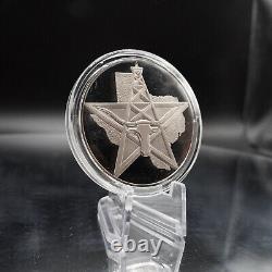 1975 TEXAS The Alamo Lone Star Cattle Oil Franklin Mint 925 Silver round C4830