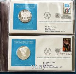 1975 UN Medallic First Day Covers Complete Set Sterling Silver 5 Medals
