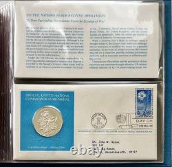 1975 UN Medallic First Day Covers Complete Set Sterling Silver 5 Medals