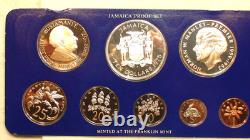 1975 jamaica 8 COIN PROOF SET OF COINS WITH ALL PAPERWORK & DISPLAY BOX