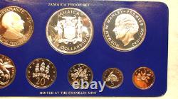 1975 jamaica 8 COIN PROOF SET OF COINS WITH ALL PAPERWORK & DISPLAY BOX