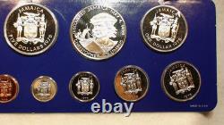 1975 jamaica 8 COIN PROOF SET OF COINS WITH ALL PAPERWORK & DISPLAY BOX
