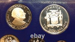 1975 jamaica 8 COIN PROOF SET OF COINS WITH ALL PAPERWORK & DISPLAY BOX