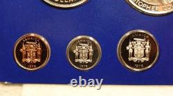 1975 jamaica 8 COIN PROOF SET OF COINS WITH ALL PAPERWORK & DISPLAY BOX