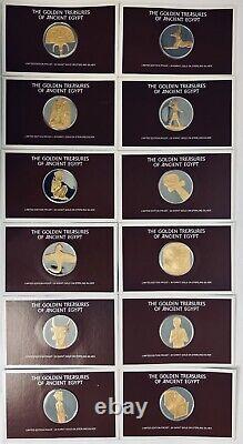 1976-78 Golden Treasures Of Ancient Egypt Franklin Mint Set Of 36 Silver Pieces