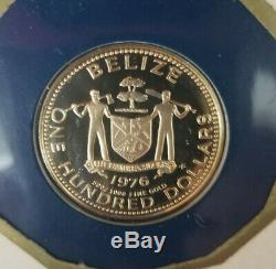 1976 BELIZE $100 PROOF GOLD COIN EXTREMELY RARE! ONLY 11,000 Mintage