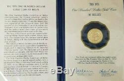 1976 BELIZE $100 PROOF GOLD COIN EXTREMELY RARE! ONLY 11,000 Mintage