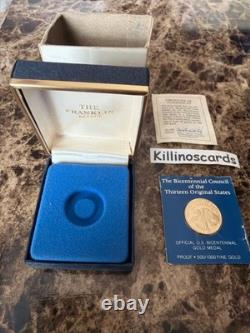 1976 Bicentennial Council of the 13 Original States GOLD Medal Franklin Mint