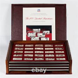 1976 Franklin Mint 100 Greatest Americans 500gr. 925 Silver 100 Bar Complete Set