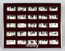1976 Franklin Mint 100 Greatest Americans 500gr. 925 Silver 100 Bar Complete Set