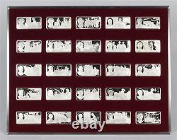 1976 Franklin Mint 100 Greatest Americans 500gr. 925 Silver 100 Bar Complete Set