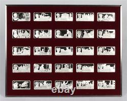 1976 Franklin Mint 100 Greatest Americans 500gr. 925 Silver 100 Bar Complete Set