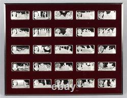 1976 Franklin Mint 100 Greatest Americans 500gr. 925 Silver 100 Bar Complete Set