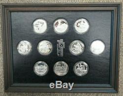 1976 Franklin Mint 10 Official. 999 Silver Coin-Medals of Indian Tribal Nations