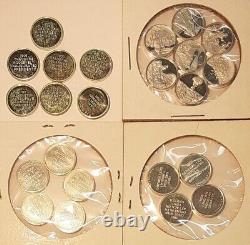 1976 Franklin Mint. 925 Silver Rounds 1.6 Grams 23 Pcs US Historic Events P-L