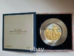 1976 Franklin Mint Bicentennial Commemorative Gold/sterling Silver Plate Adams