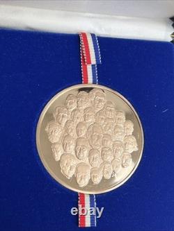 1976 Franklin Mint Bicentennial Medal Matched Proof Set Sterling & Bronze with COA