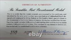 1976 Franklin Mint Bicentennial Medal Matched Proof Set Sterling & Bronze with COA