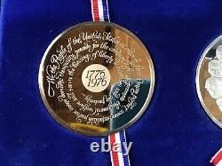 1976 Franklin Mint Bicentennial Silver + Bronze Medal Set E0815