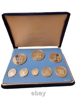 1976 Franklin Mint Coinage of Belize All Sterling Silver Proof Set, Box, COA