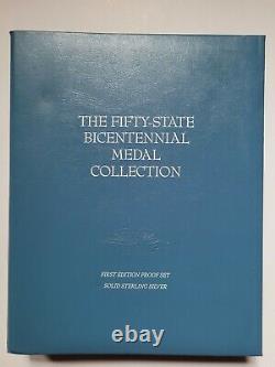 1976 Franklin Mint Fifty State Bicentennial Silver Medals Collection 52 Oz