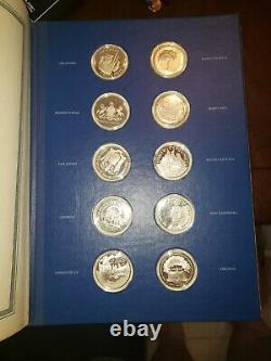 1976 Franklin Mint Fifty State Bicentennial Silver Medals Collection 52 Oz