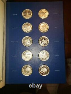 1976 Franklin Mint Fifty State Bicentennial Silver Medals Collection 52 Oz