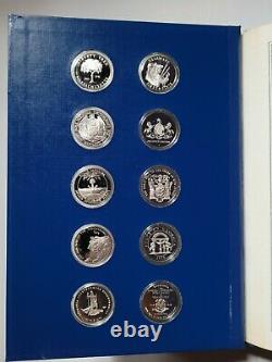 1976 Franklin Mint Fifty State Bicentennial Silver Medals Collection 52 Oz