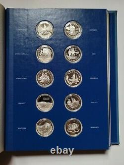 1976 Franklin Mint Fifty State Bicentennial Silver Medals Collection 52 Oz