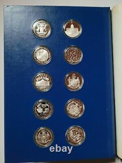 1976 Franklin Mint Fifty State Bicentennial Silver Medals Collection 52 Oz