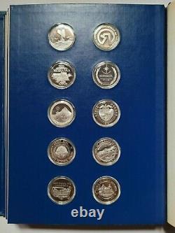 1976 Franklin Mint Fifty State Bicentennial Silver Medals Collection 52 Oz