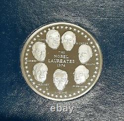 1976 Franklin Mint Nobel Prize 1000 Grain Sterling Silver Round in Case