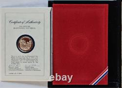 1976 Franklin Mint Official Bicentennial Day Commemorative Silver Medal Book COA