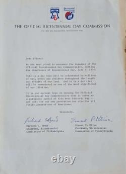 1976 Franklin Mint Official Bicentennial Day Commemorative Silver Medal Book COA