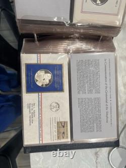 1976 Franklin Mint Postmasters of America FDC 14 Sterling Silver Cachet Set