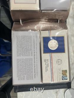 1976 Franklin Mint Postmasters of America FDC 14 Sterling Silver Cachet Set