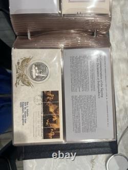 1976 Franklin Mint Postmasters of America FDC 14 Sterling Silver Cachet Set
