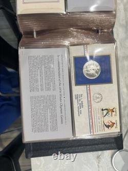 1976 Franklin Mint Postmasters of America FDC 14 Sterling Silver Cachet Set