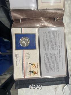 1976 Franklin Mint Postmasters of America FDC 14 Sterling Silver Cachet Set