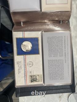 1976 Franklin Mint Postmasters of America FDC 14 Sterling Silver Cachet Set