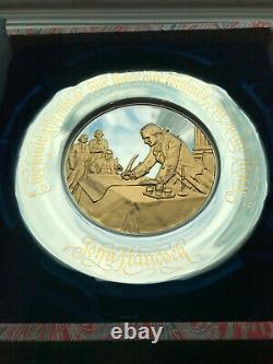 1976 Sterling Silver/24K Gold Bicentennial Commemorative John Hancock Plate