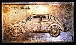 1976 VOLKSWAGEN Beetle Bug 1938 German car Franklin Mint 2oz 925 Silver bar 3619