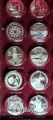 1976 Vip 50 State Bicentennial Boxed Silver Proof Medal Collection -very Rare