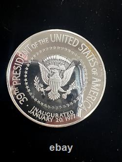 1977 Franklin Mint 999 Fine Silver Jimmy Carter Proof Medal 6.4ozt